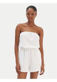 Seafolly Kombinezon Crinkle 55537-PS Biały Regular Fit. Kolor: biały. Materiał: bawełna #1