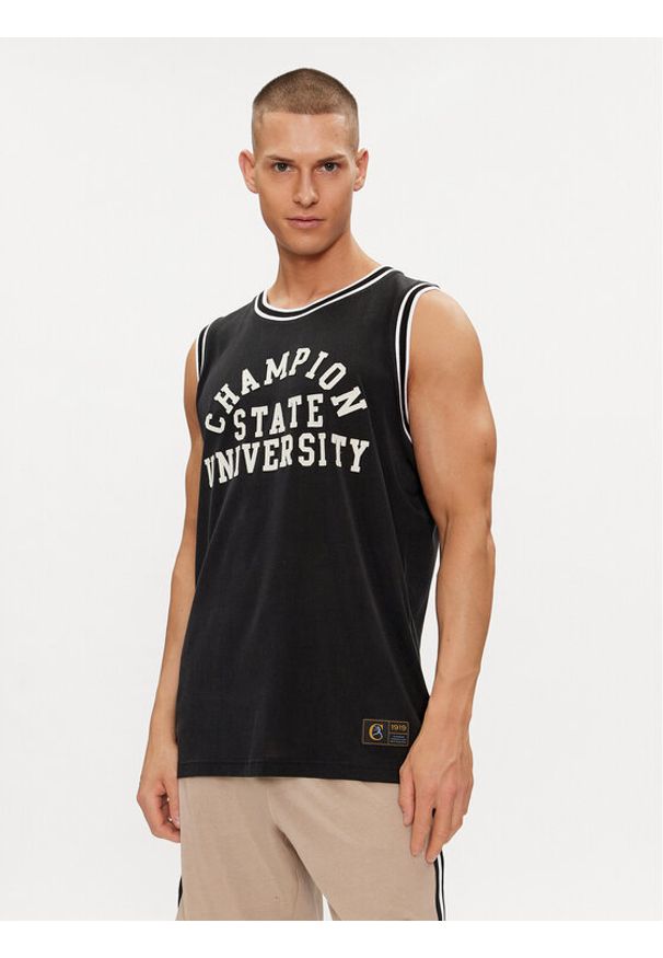 Champion Tank top 220009 Czarny Custom Fit. Kolor: czarny. Materiał: syntetyk, bawełna