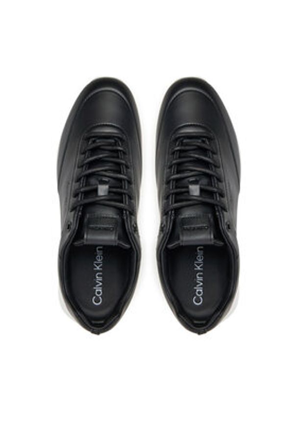 Calvin Klein Sneakersy Runner Lace Up - Lth HW0HW02396 Czarny. Kolor: czarny. Materiał: skóra