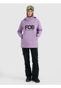 4f - 4F Bluza snowboardowa z softshellu membrana 5000 damska - fioletowa L. Okazja: na co dzień, na spacer. Kolor: fioletowy. Materiał: materiał, skóra. Styl: casual, sportowy. Sport: snowboard