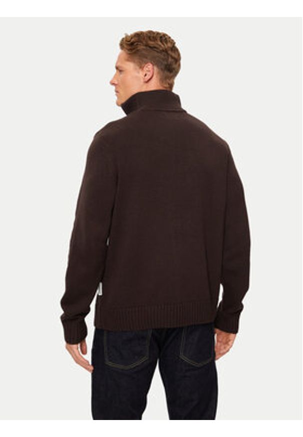 Jack & Jones - Jack&Jones Sweter Frederiksberg 12262055 Brązowy Loose Fit. Kolor: brązowy. Materiał: syntetyk, bawełna