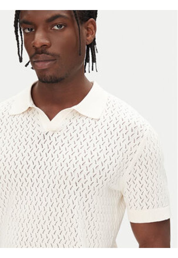 Selected Homme Sweter 16097572 Beżowy Regular Fit. Kolor: beżowy. Materiał: bawełna