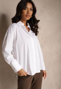 Renee - Biała Casualowa Koszula z Bawełny Naliraella. Okazja: na co dzień. Kolor: biały. Materiał: bawełna. Styl: casual