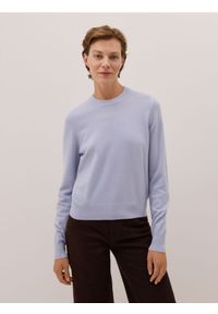 Reserved - Sweter z wełny merino - jasnoniebieski. Kolor: niebieski. Materiał: wełna