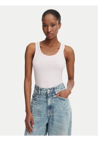 Hugo - HUGO Top Damatank 50572293 Różowy jasny Slim Fit. Kolor: różowy. Materiał: bawełna #1