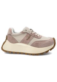 Sneakersy damskie Filippo, skórzane na grubej platformie z okrągłym noskiem i sznurowane, beżowe, DP6785-25-BE. Okazja: na spacer, na co dzień. Nosek buta: okrągły. Zapięcie: sznurówki. Kolor: beżowy. Materiał: skóra. Obcas: na platformie. Styl: casual, klasyczny, wizytowy #7