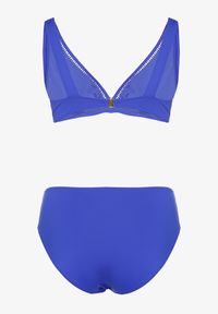 Born2be - Niebieskie Bikini Biustonosz i Majtki Typu Figi z Ażurowym Wzorem Lunella. Kolor: niebieski. Wzór: ażurowy #2
