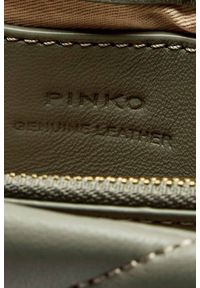 Pinko - PINKO Zielona kopertówka Love Puff Mini CL. Kolor: zielony. Materiał: skórzane. Styl: wizytowy, casual, elegancki