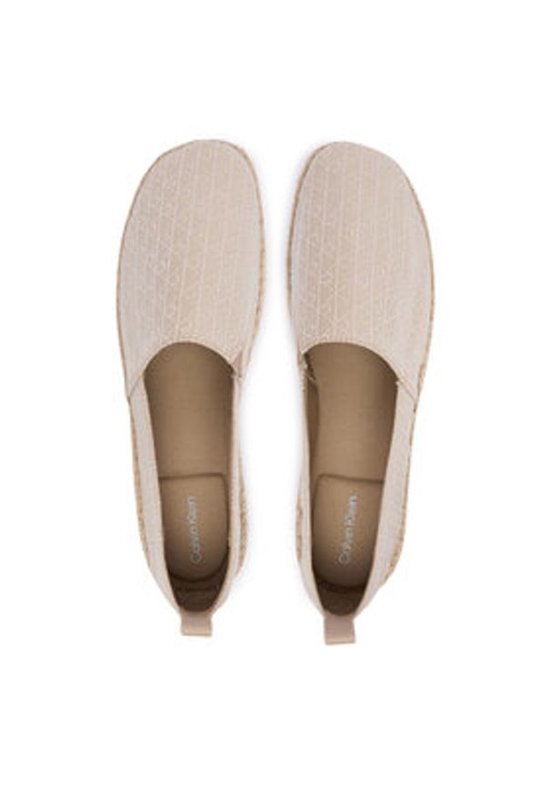 Calvin Klein Espadryle All Over CK HW0HW02933 Beżowy. Kolor: beżowy. Materiał: materiał