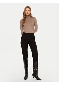 ACCESS FASHION Golf 44-8074 Beżowy Slim Fit. Typ kołnierza: golf. Kolor: beżowy. Materiał: wiskoza #4