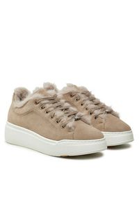 Max Mara Sneakersy TMAXI1 2424766072650 Beżowy. Kolor: beżowy. Materiał: skóra, zamsz