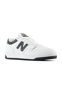 Buty unisex New Balance BB480LBK – białe. Okazja: na co dzień. Kolor: biały. Materiał: skóra, syntetyk, materiał, dresówka. Szerokość cholewki: normalna. Sport: turystyka piesza #6