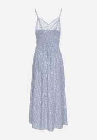 Born2be - Jasnoniebieska Bawełniana Sukienka na Ramiączkach o Rozkloszowanym Kroju Jenarella. Okazja: na co dzień. Typ kołnierza: dekolt w kształcie V. Kolor: niebieski. Materiał: bawełna. Długość rękawa: na ramiączkach. Styl: elegancki, casual #3