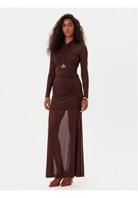 BARDOT - Bardot Sukienka wieczorowa Veria 59987DB Brązowy Regular Fit. Kolor: brązowy. Materiał: syntetyk. Styl: wizytowy #6