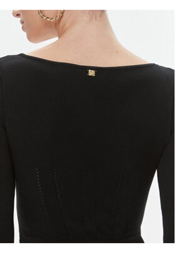Pinko Sukienka dzianinowa Cavallo 101856 A16N Czarny Slim Fit. Kolor: czarny. Materiał: wiskoza