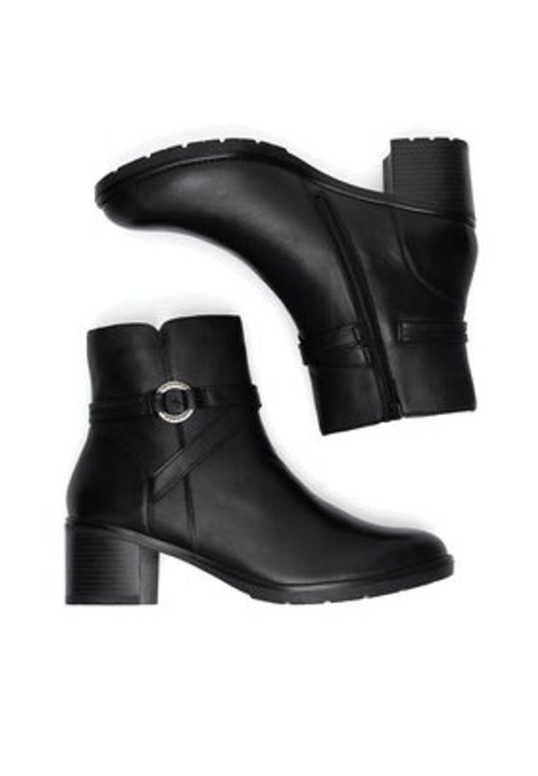 Remonte Botki D2A73-00 Czarny. Kolor: czarny. Materiał: skóra