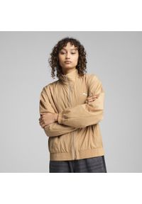 Puma - Damska kurta Style PUMA Warm Beige Brown. Typ kołnierza: kołnierzyk stójkowy. Kolor: brązowy, wielokolorowy, beżowy. Materiał: guma. Wzór: nadruk. Sport: bieganie