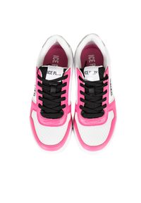 Ice Play Sneakersy | KURW003W3YM1 | Kobieta | Biały, Różowy. Nosek buta: okrągły. Kolor: wielokolorowy, biały, różowy. Materiał: skóra ekologiczna, tkanina