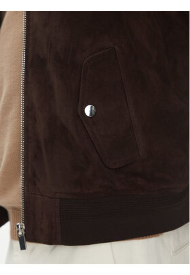 Serge Pariente Kurtka skórzana M888 Brązowy Regular Fit. Kolor: brązowy. Materiał: skóra