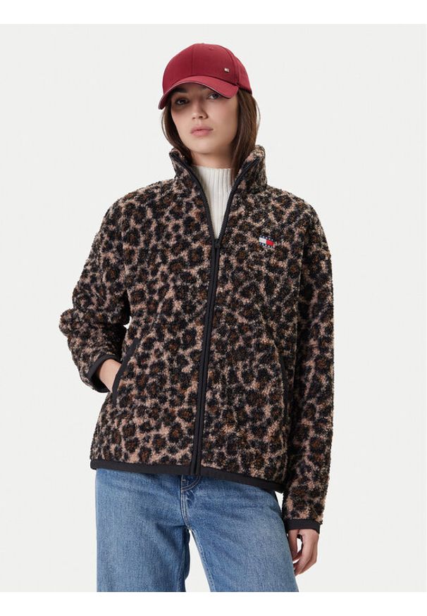 Tommy Jeans Polar DW0DW21596 Brązowy Regular Fit. Kolor: brązowy. Materiał: syntetyk