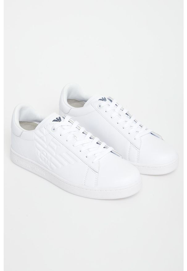 EA7 Emporio Armani - Sneakersy męskie skórzane EA7 EMPORIO ARMANI. Materiał: skóra