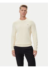GANT - Gant Sweter 8030261 Beżowy Regular Fit. Kolor: beżowy. Materiał: bawełna #1