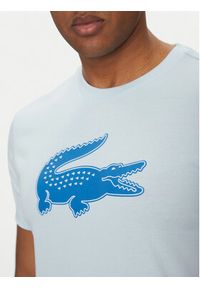 Lacoste T-Shirt TH2042 Błękitny Regular Fit. Kolor: niebieski. Materiał: bawełna #3
