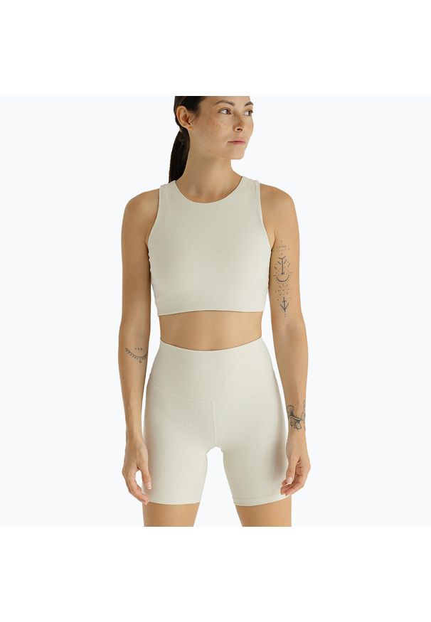 Joy in me - Spodenki JOYINME Ribbed. Kolor: beżowy. Sport: fitness