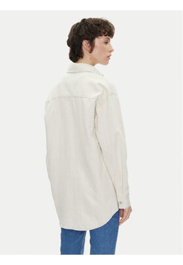 Pepe Jeans Koszula jeansowa PL304963 Écru Oversize. Materiał: bawełna