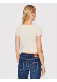 Guess Bluzka W2YR42 Z2U00 Beżowy Slim Fit. Kolor: beżowy. Materiał: syntetyk #2