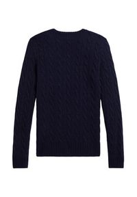 Polo Ralph Lauren Sweter 211971865003 Granatowy Slim Fit. Typ kołnierza: polo. Kolor: niebieski. Materiał: wełna