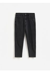 Reserved - Jeansy carrot z efektem sprania - czarny. Kolor: czarny. Materiał: jeans