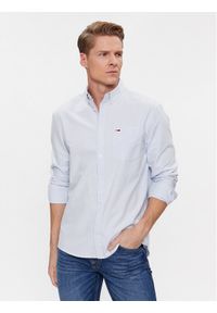 Tommy Jeans Koszula Oxford DM0DM18335 Błękitny Regular Fit. Kolor: niebieski. Materiał: bawełna