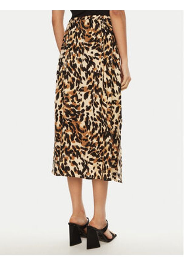 YAS Spódnica midi Savanna 26028279 Brązowy Regular Fit. Kolor: brązowy. Materiał: wiskoza