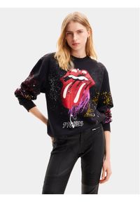 Desigual Bluza The Rolling Stones 24SWSK39 Czarny Regular Fit. Kolor: czarny. Materiał: bawełna #1
