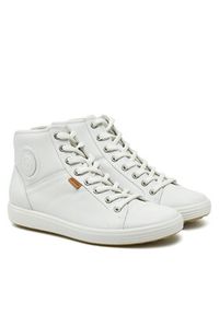 ecco - ECCO Sneakersy Soft 7 Ladies 430023 01007 Biały. Kolor: biały. Materiał: skóra