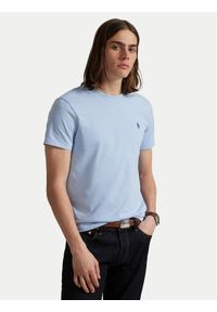 Polo Ralph Lauren T-Shirt 710671438444 Błękitny Custom Slim Fit. Typ kołnierza: polo. Kolor: niebieski. Materiał: bawełna
