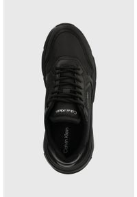 Calvin Klein sneakersy LOW TOP LACE UP MIX kolor czarny HM0HM01255. Nosek buta: okrągły. Zapięcie: sznurówki. Kolor: czarny. Materiał: skóra, guma #2