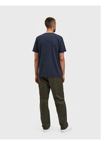 Selected Homme T-Shirt Armin 16085666 Granatowy Slim Fit. Kolor: niebieski. Materiał: bawełna