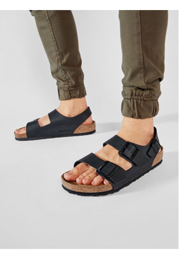 Birkenstock Sandały Milano 034791 Czarny. Kolor: czarny. Materiał: skóra