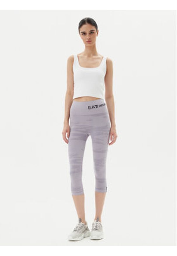 EA7 Emporio Armani Legginsy 7W000518 AF13714 UA092 Fioletowy Slim Fit. Kolor: fioletowy. Materiał: syntetyk
