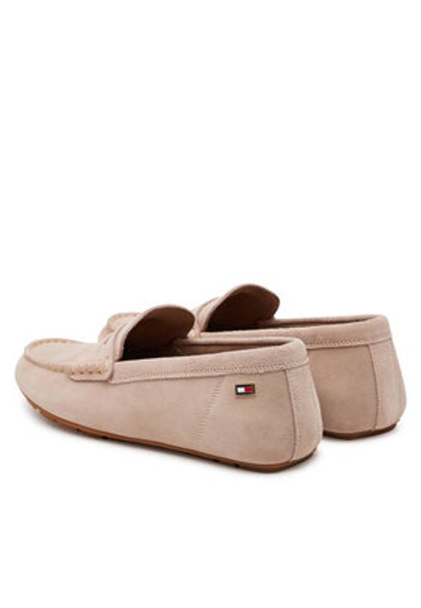 TOMMY HILFIGER - Tommy Hilfiger Mokasyny Flag Soft Suede Driver Loafer FW0FW08558 Różowy. Kolor: różowy. Materiał: skóra, zamsz