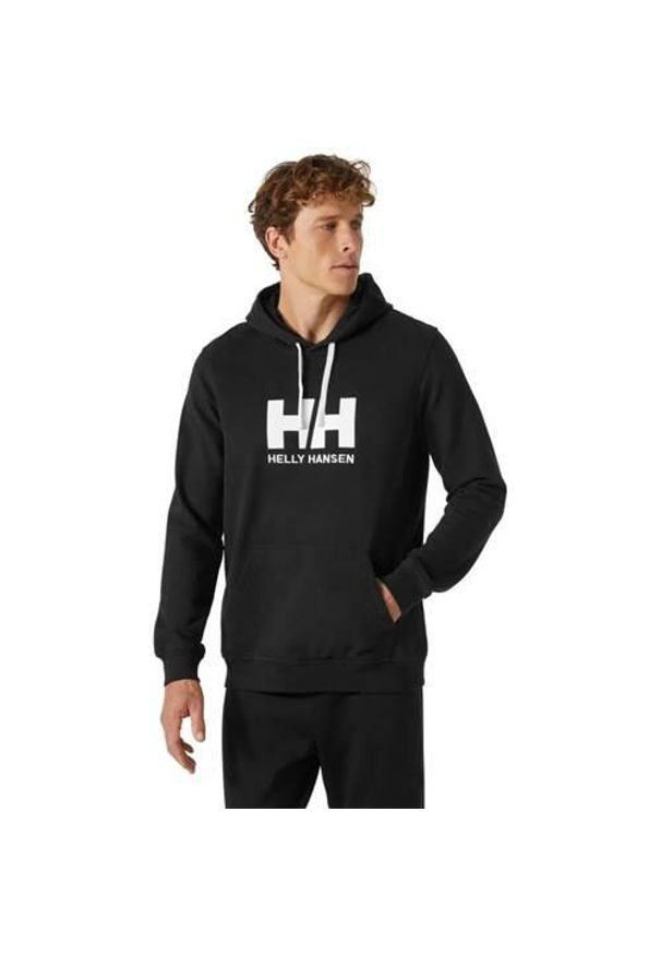 Bluza sportowa męska Helly Hansen Logo. Typ kołnierza: kaptur. Kolor: czarny. Materiał: bawełna