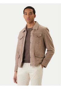Milestone Kurtka skórzana Valerio 612205 60790 Beżowy Regular Fit. Kolor: beżowy. Materiał: welur #1