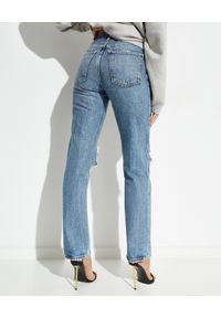AGOLDE LOS ANGELES - Spodnie jeansowe Lana. Stan: podwyższony. Kolor: niebieski. Długość: długie. Wzór: aplikacja