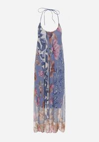 Born2be - Niebieska Siateczkowa Sukienka z Wiskozą w Kwiatowy Wzór Izaleira. Okazja: na co dzień, na imprezę. Kolor: niebieski. Materiał: wiskoza. Wzór: kwiaty. Sezon: lato. Styl: casual, elegancki #4