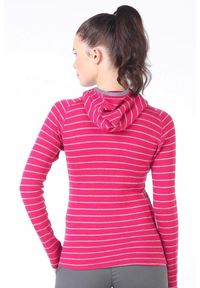 WOOLONA - Bluza turystyczna damska z Kapturem 100% Wełna Merino - Skadi Hoodie. Typ kołnierza: kaptur. Kolor: różowy. Materiał: wełna