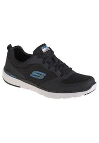 skechers - Buty treningowe męskie, Skechers Flex Advantage 3.0. Zapięcie: sznurówki. Kolor: czarny, biały, wielokolorowy. Materiał: syntetyk, tkanina, skóra, materiał. Szerokość cholewki: normalna. Sport: turystyka piesza