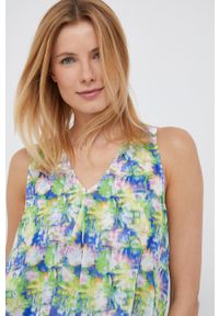 DKNY - Dkny bluzka damska wzorzysta. Okazja: na co dzień. Materiał: tkanina. Długość rękawa: na ramiączkach. Styl: casual #3