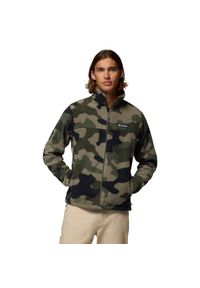 columbia - Polar turystyczny męski Steens Mountain Printed Jacket. Kolor: zielony. Materiał: poliester. Sport: turystyka piesza